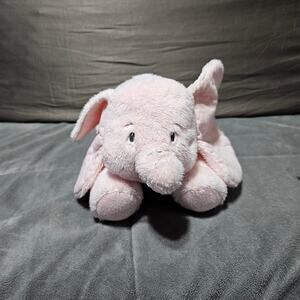Baby Ganz Mavis Elephant Pink Plush Stuffed Animal Bow laying